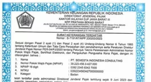 Surat Keterangan Terdaftar